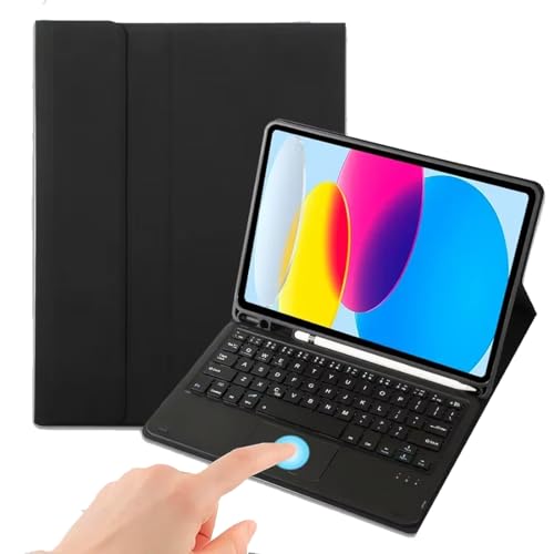 Capa com teclado para iPad 10 Forro Aveludado com suporte para Pencil Auto Hibernação 10.9 Polegadas