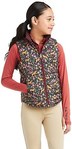ARIAT Girls Emma Reversible Vest Navy Floral XL