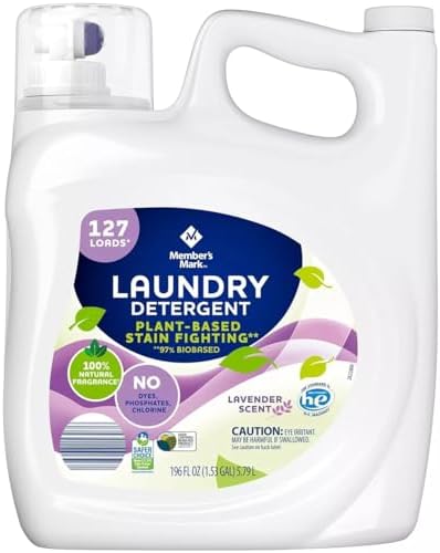 Member's Mark Plant Based Liquid Laundry Detergent, Lavender Scent (196 fl. oz., 127 loads) image 3