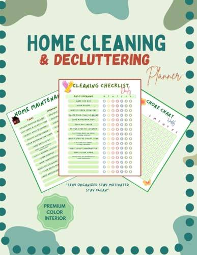 Home Cleaning & Decluttering: COLOR House Cleaning Checklist & Organizer