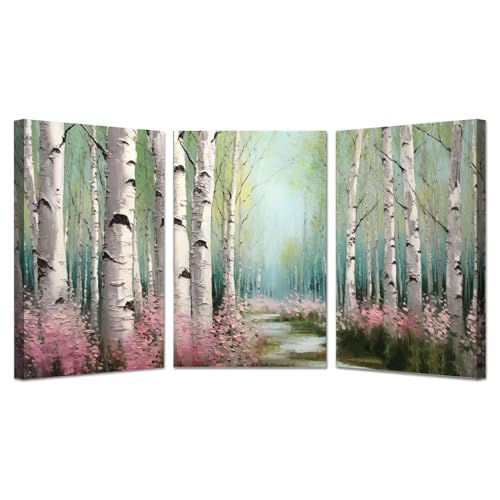 Posters roses sur toile encadrés pour habiller un grand mur de salon vide