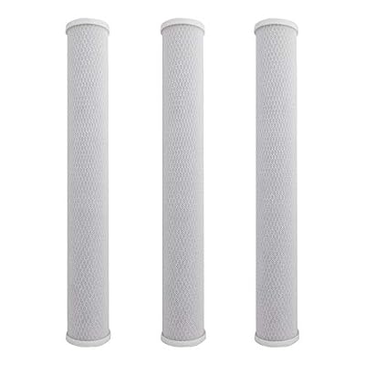 Tier1 0.5 Micron 20 Inch x 2.5 Inch | 3-Pack Whole House Carbon Block Water Filter Replacement Cartridge | Compatible with Pentek CBC-20, 155309-43, CFBC-20, CBC-20-WF, Home Water Filter