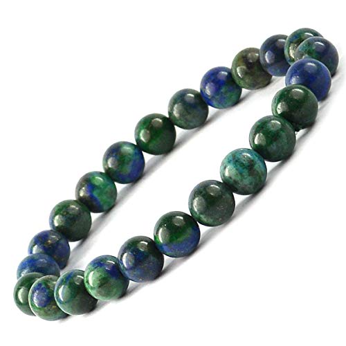 Bracelet azurite naturelle 8mm : libérez votre intuition et clarté d'esprit