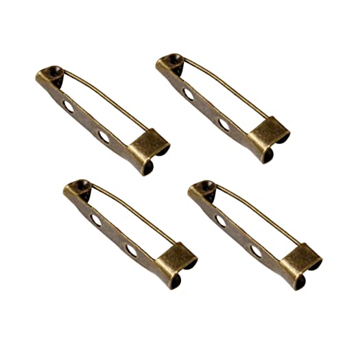 ULDIGI 200Pcs Bronze Brooch Pin Backs with Three Holes Durable Clasp for DIY Jewelry Crafting for Sewing Corsages and Name Badges