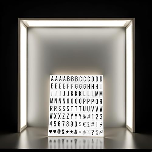Ersatz-Buchstaben und Zahlenschilder, schwarz, für A4-Briefkasten, Nachrichtentafeln, Klassenzimmer, Präsentationstafeln, 65,4 x 35 mm (LED-Lichtbox ist nicht im Lieferumfang enthalten), Schwarz, 104