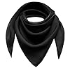 Basic Sense Lightweight Chiffon Square Scarf for Women Retro Neckerchief Bandana & Hair Tie, Black #1
