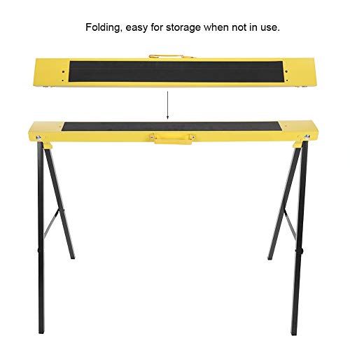 PZLVAME Saw Horse, 2Pcs Folding Work Bench Foldable Trestles Sawing Horse Folding Heavy Duty Steel Sawhorse Portable Saw Horse Non Slip Trestle Stands Work Support - Image 3