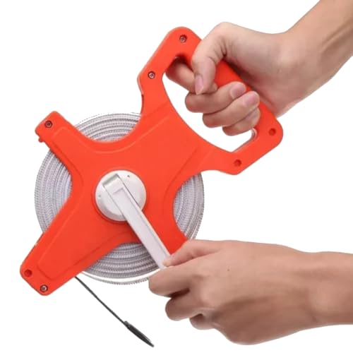 Trena com Manivela 50 Metros Fita De Fibra De Vidro Aberta 50m X 14mm