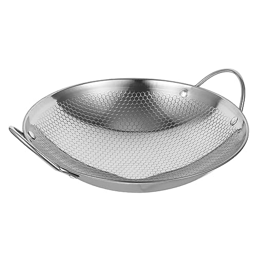 PRETYZOOM Outdoor Double Ear Pot Pot Honeycomb Surface Mini Bright Surface Portable Small