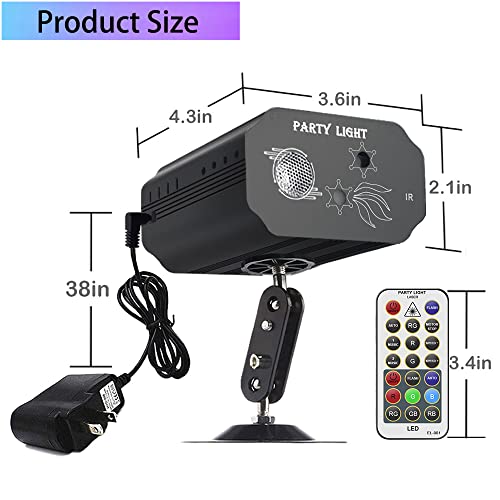Spooboola EHTHREW-569 Party Lights Dj Disco Lights, Strobe Stage Light Sound Activated Laser Llights Projector thumb #3