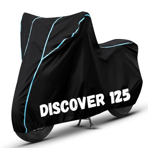 Image of Bike Cover for Discover 125 100% Waterproof, Dustproof & Scratch Resistant| Fully Bottom Elastic UV Resistant Heavy Duty Body Cover | All Weather Outdoor Use