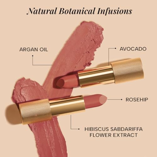 Image of RAS Luxury Oils Lumiere Satin Matte Lipstick | 8-Hr long stay Creamy Matte, Non-Drying, Lightweight & Pigmented | Natural infusion of Argan & Avocado | Vegan, Cruelty-Free
