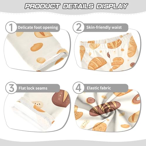 Cartoon Baguette Bread Girls Leggings Soft Stretch Workout Yoga Dance Pants for Kids Casual Tights3