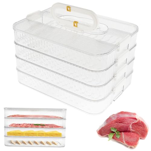 Deli Meat Container for Fridge,3/4 Layer Cold Meat Fridge Contain...