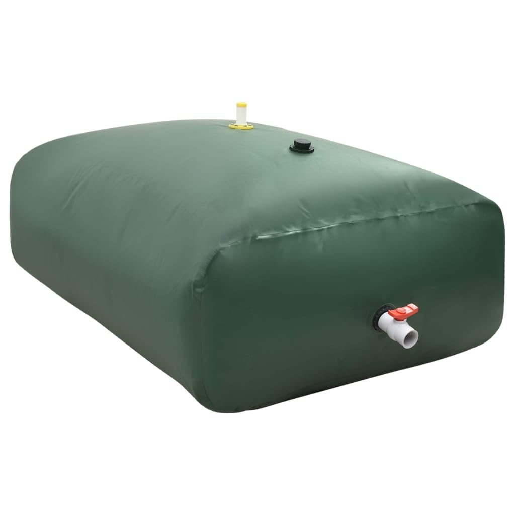 vidaXL Water Tank with Tap, Foldable Water Container, Water Storage Bladder Tank Bag for Emergency Water Delivery Irrigation, 2100 L PVC