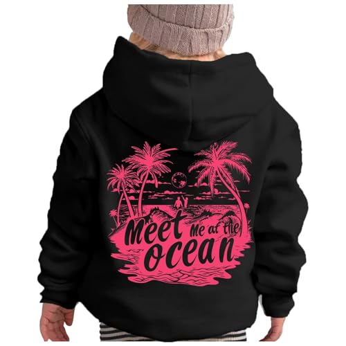Pink Palm Puff Hoodie Teenager Hoodie Mädchen Kapuzenpullover für Damen Hoodie Sweatshirt Oversize Kapuzensweat mit Wasserlebewesen Druck Tops Niedlich Hoodies Freizeit Tops 0, Sudadera con capucha