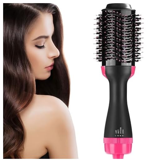 Escova Secadora 4 Em 1 Profissional 1200w - Alisa, Seca e Ondula Cabelo - Prancha Elétrica Multiuso 110V - Prático e Eficiente para Todos os Tipos de Cabelo (Médio)