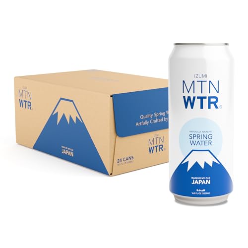 Image of MTN WTR Naturally Alkaline Spring Water | Product of Japan | Naturally Filtered | 16.9oz Recyclable Aluminum Cans (24-Pack)