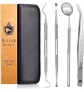 Dental Tools Set - Professional Stainless Steel Krisp Beauty 4 Pc Dental Pick Tartar Remover Plaq...