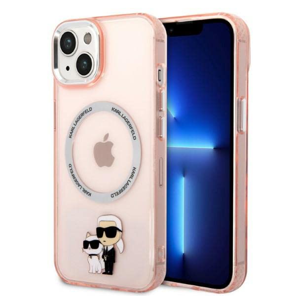Karl Lagerfeld KLHMP14MHNKCIP Coque Rigide pour iPhone 14 Plus 6,7" Rose Iconic