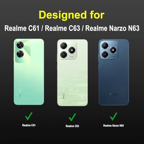 Image of Shockproof Case for Realme C61 4G / Narzo N61 4G | Full Camera Protection | TPU Flexible Back Cover for Realme C61 4G / Narzo N61 4G (Matte Black)