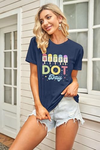 Happy Dot Day T-Shirt for Women Colorful Pastel International Dot Day Shirt Summer Colorful Polka Dot Girl Tees4