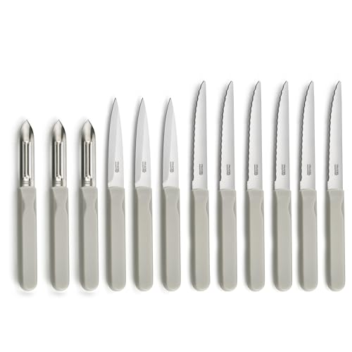 PRADEL ESSENTIEL - Set 12 couteaux de cuisine : steak, office et éplucheur - Energy - Acier...