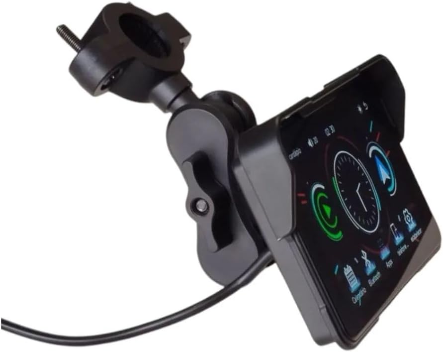 Side view of ACM M05 Multimedia Center mounted on its handlebar bracket