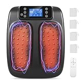 VnioLIfe EMS Fußmassagegerät Neuropathie, Durchblutungs-Stimulator Beine mit Fernbedienung Wärme & TENS Elektrischer Fußmassager für Rücken- & Muskelentspannung 6 Modi & 99 Intensitäten