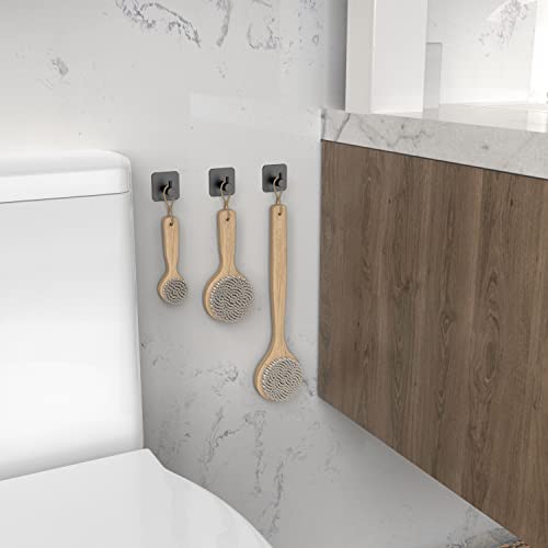 Self Adhesive Towel Bar，Toogond 5-Pieces Matte Black Bathroom Hardware Set Sus304 Stainless Steel Round Wall Mounted - Includes 16-Inch Bath Towel Bar,Toilet Paper Holder & 3 Packs Towel Hooks #TOP4