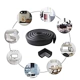 Vicloon Edge Protectors, 2 M Foam Safety Strip and 4 Corner Cushion Protector Set, Edge Corner Guards for Baby - Black - Image 6