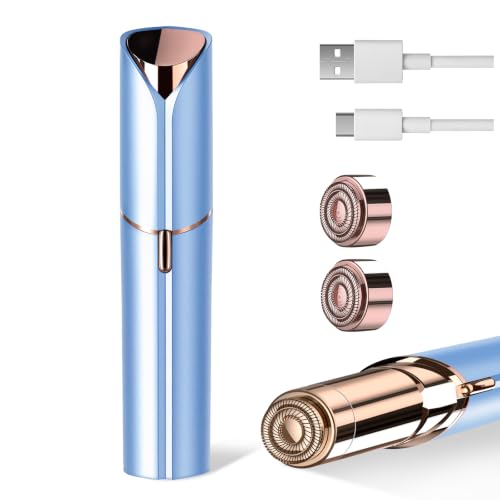 Facial Hair Removal for Women,with 2 Replacement Heads,Blue