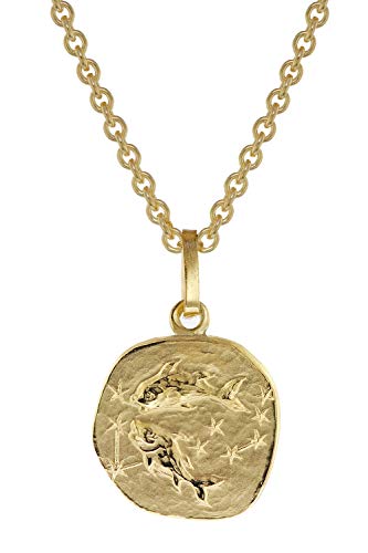 Preisvergleich Produktbild trendor Sternzeichen für Kinder Fische Gold 333 Anhänger + Halskette Tierkreiszeichen, liebevoller Halsschmuck für Mädchen und Jungen, 75905-03