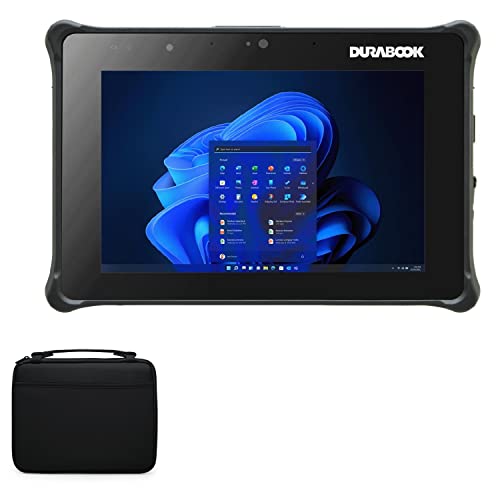 BoxWave Case Compatible with Durabook Americas R8 Tablet - Hard Shell Briefcase, Slim Messenger Bag Briefcase Cover Side Pockets - Jet Black