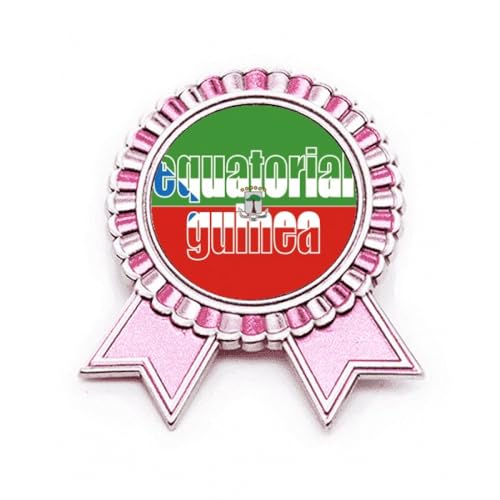 Broche drapeau Guinée équatoriale Rose en métal M, idée cadeau originale