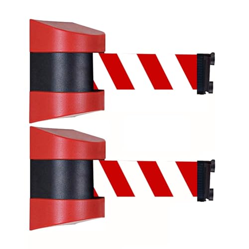 Cinta de barrera cinturón retráctil magnética 2 uds, cordón seguridad Control multitudes 10m/32,8 pies for eventos(10m/32.8ft)