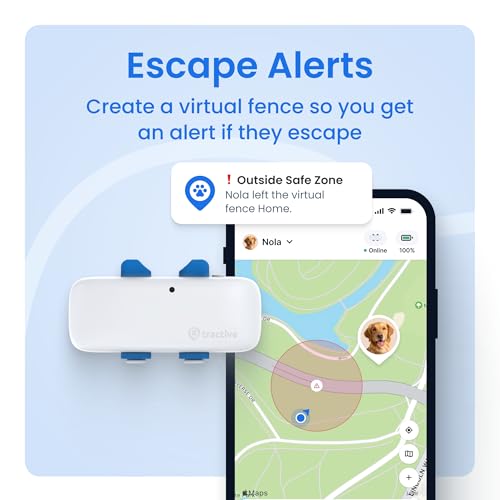 Tractive LTE GPS Dog Tracker - Location & Activity Tracker for Dogs with Unlimited Range (Newest Model), White (TRNJAWH)