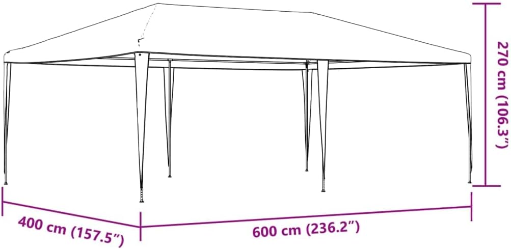 Durable Blue Outdoor Party Tent 20x20 ft with UV-Resistant Polyethylene Cover Quick 2-Person Setup for Weddings Festivals and Corporate Events Spacious Shelter for Up to 30 Guests