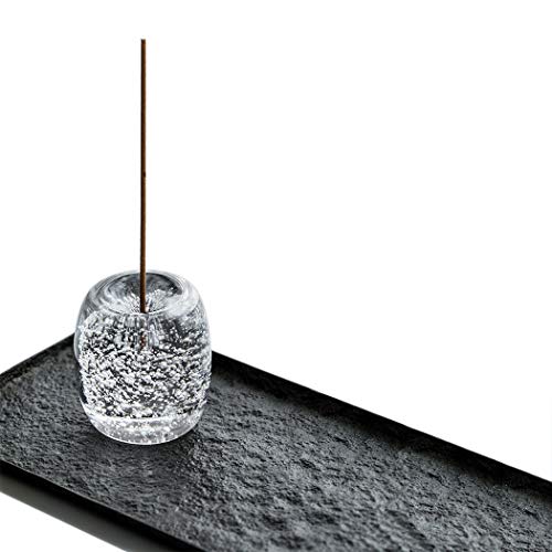 DICAHOME Clear artificial Crystal Incense Stick Holder wtith Bubles Design Quartz Incense Burner for stick Home Utilities & Accessories - Meditation & Yoga - Great Gift for Any Occasion