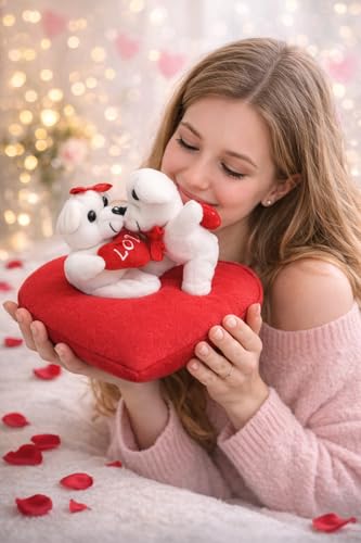 Image of ZEXSAZONE Soft Plush Smiley Teddy Bear 22 CM | Kissing Love Teddy with Heart | Cute Romantic Gift for Valentine's Day, Anniversary, Birthday | Cuddly Stuffed Toy for Girls & Kids
