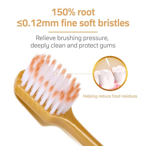 Weiche Zahnbürsten für Erwachsene, Set mit sechs ultraweichen Zahnbürsten, ultraweiche Zahnbürste mit breitem Kopf, weiche Zahnbürste für Erwachsene, eingezogenes Zahnfleisch u – Bild 8