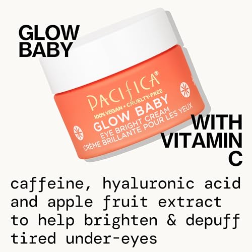Pacifica Glow Baby Brightening Eye Cream – Vitamin C Under Eye Cream for Dark Circles & Puffiness, Caffeine-Infused Eye Brightener for Tired Eyes Fragrance-Free 0.5 oz Clean Vegan Dermatologist Tested - Thumbnail 3