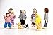 Jzszera Wooden Dollhouse People, 2-4 inches Doll House Dolls Family with 2 Pets (Dog and Cat)