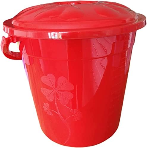 Colour Plastic 20L Bucket with Lid Plus Carry Handle Storage Container Bin Caddy (Sky Blue)