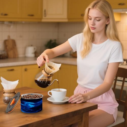 Contenedor de café hermético acero inoxidable 17oz azul miniatura 7