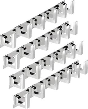 LAPRIK (Pack of 4) L Tone 6 Hook Wall Hanger Cloth Hanger/Door Hanger/Key Holder/ Hanger for Clothes,Keys,Towel(Pack of 4)