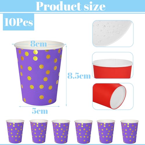 RONGZUBAT Disposable Party Paper Cups, Disposable Party Drinking Paper Cups for DIY Holiday,Picnic,Winter Cup Table Decorations — photo 2