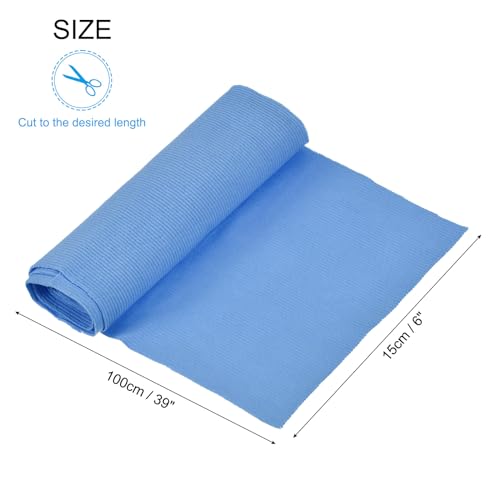 Image of MECCANIXITY 39 inch Elastic Cuffs Ribbed Trims Cotton Fabric Knit Rib Stretch Tape Cuff Sleeve Waistband for Sewing, 6 inch Wide Sky Blue