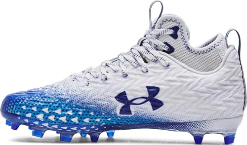 Under Armour Spotlight Clone 3.0 MC - Tacos de fútbol para hombre, Blanco/Royal, 41 EU