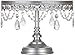 Amalfi Decor Cake Stand, Mirror Top Round Metal Pedestal Holder with Crystals, Silver, 10 Inches
